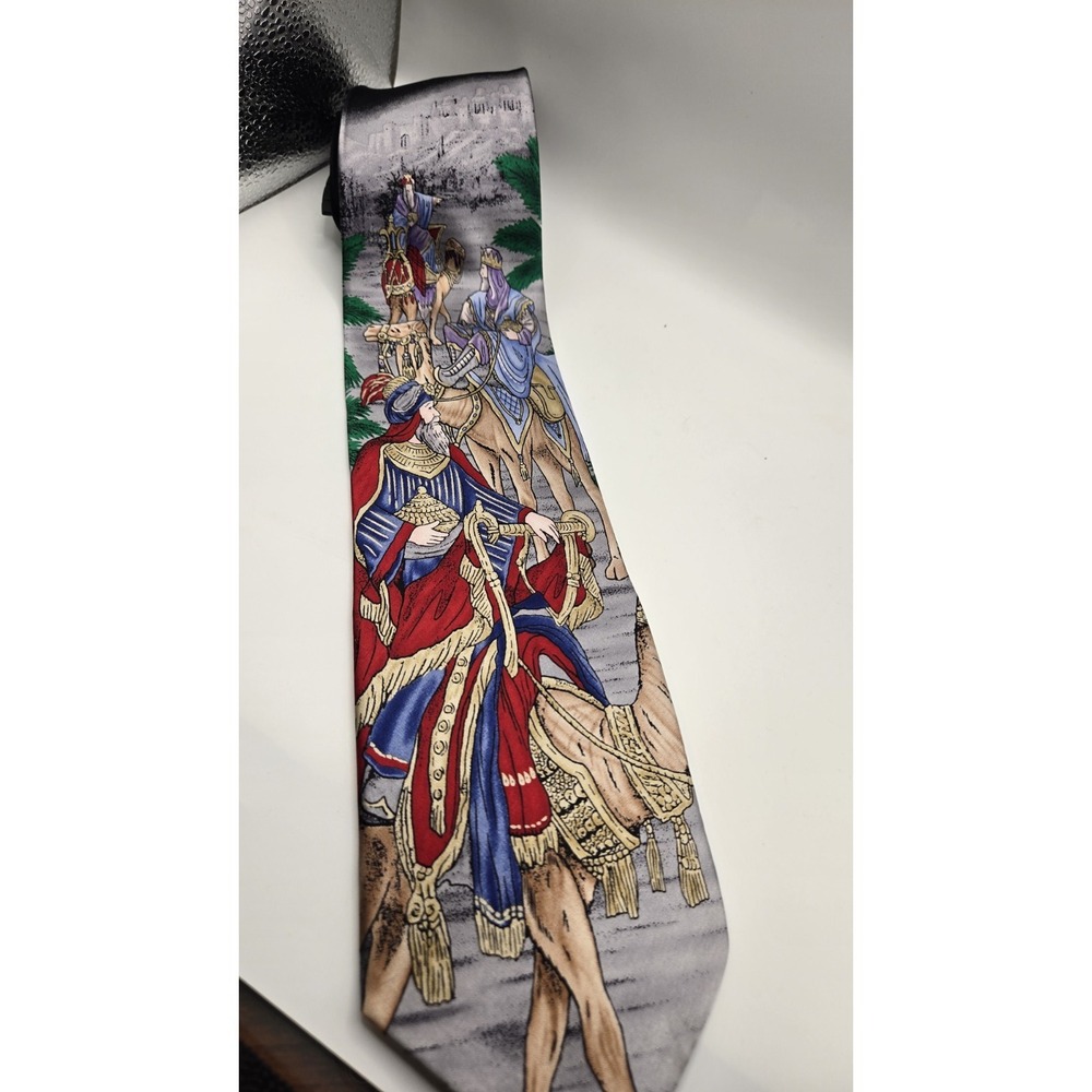 Three Wise Men Nativity Christmas Novelty Tie Biblical Magi Camel Necktie